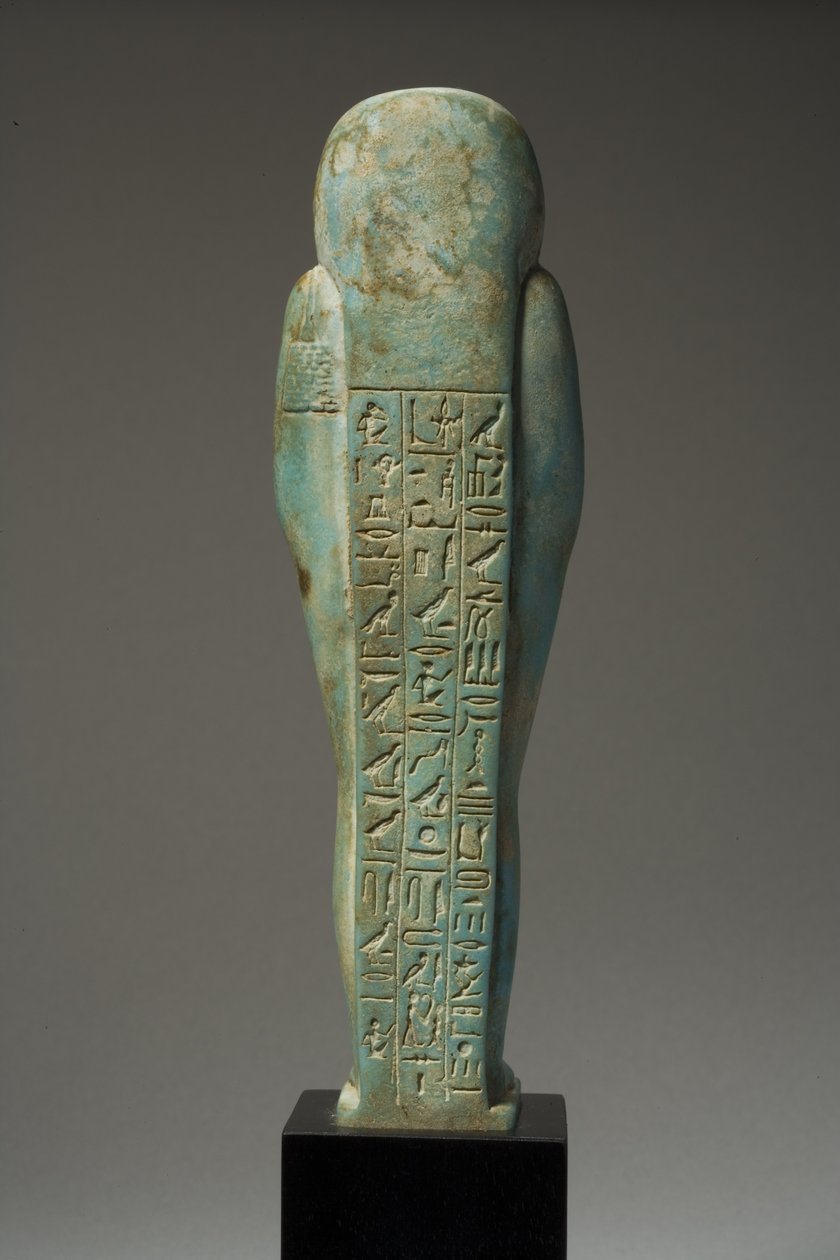 Rear view of an Ushabti figure for Hor-Khebi, Late Dynastic Period, late 25th-early 26th Dynasty, c.700-600 BC by Egyptian
