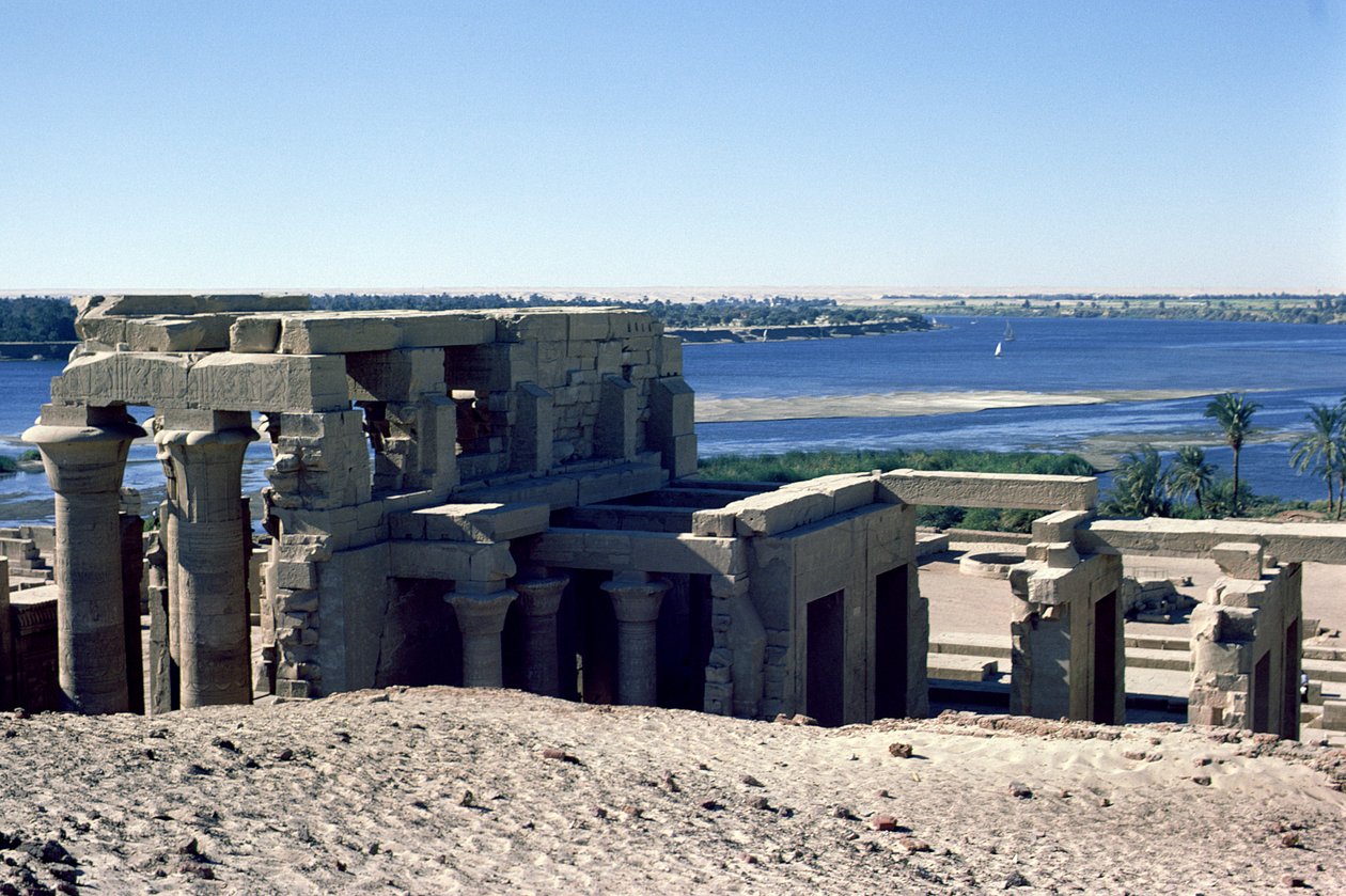 View of the Roman and Ptolemaic Double Temple of Sobek and Haroeris on the River Nile by Egyptian