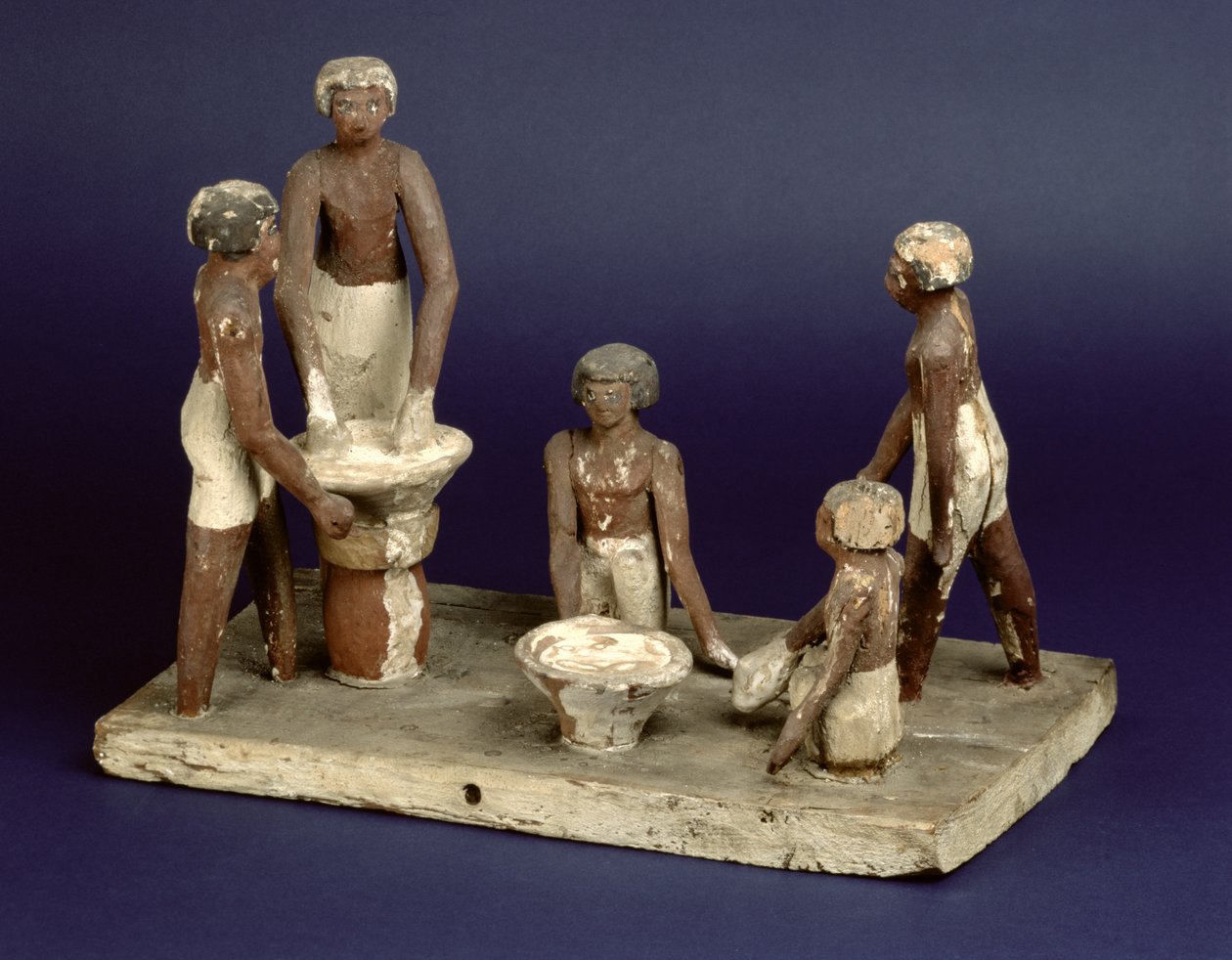 Model of five men brewing, from Beni Hasan, Middle Kingdom, c.2035-1668 BC by Egyptian 11th Dynasty