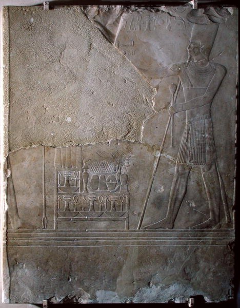Relief depicting Mentuhotep III dedicating offerings, Middle Kingdom, c.1982-1970 BC by Egyptian 11th Dynasty