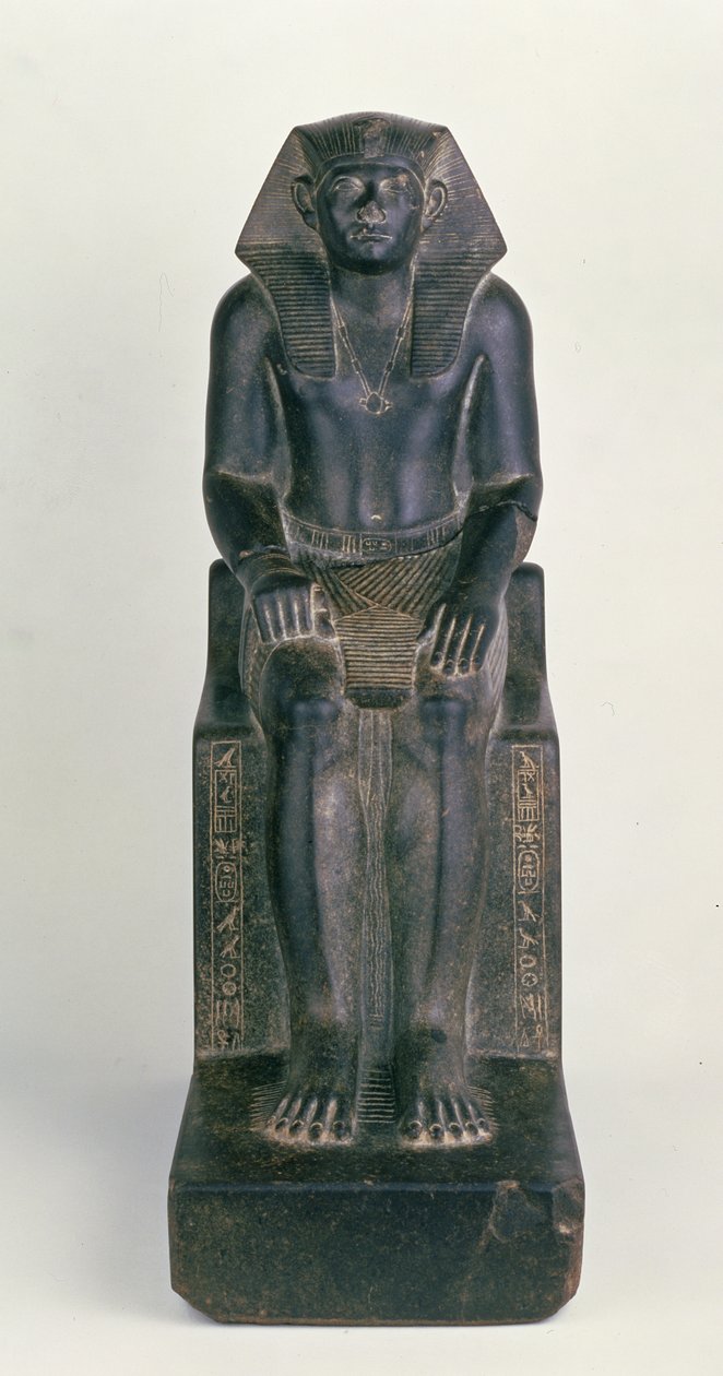 Seated statue of Sesostris III, from Hierakonpolis, Middle Kingdom by Egyptian 12th Dynasty