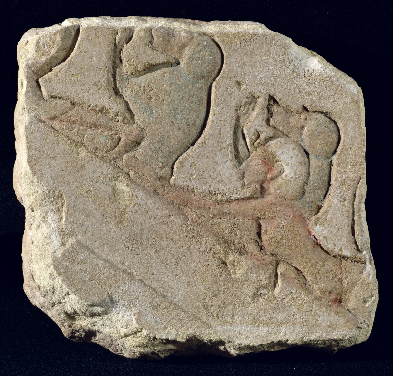 Amenophis IV (Akhenaten) with baboons, New Kingdom by Egyptian 18th Dynasty