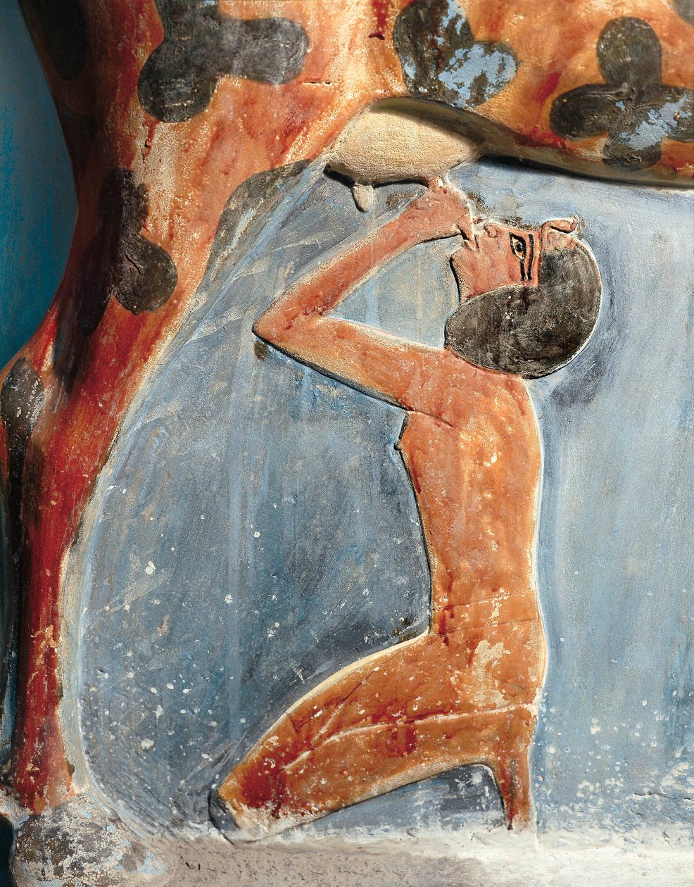 Egyptian antiquity: the cow goddess Hathor nourishes the young Amenhotep II by Egyptian 18th Dynasty