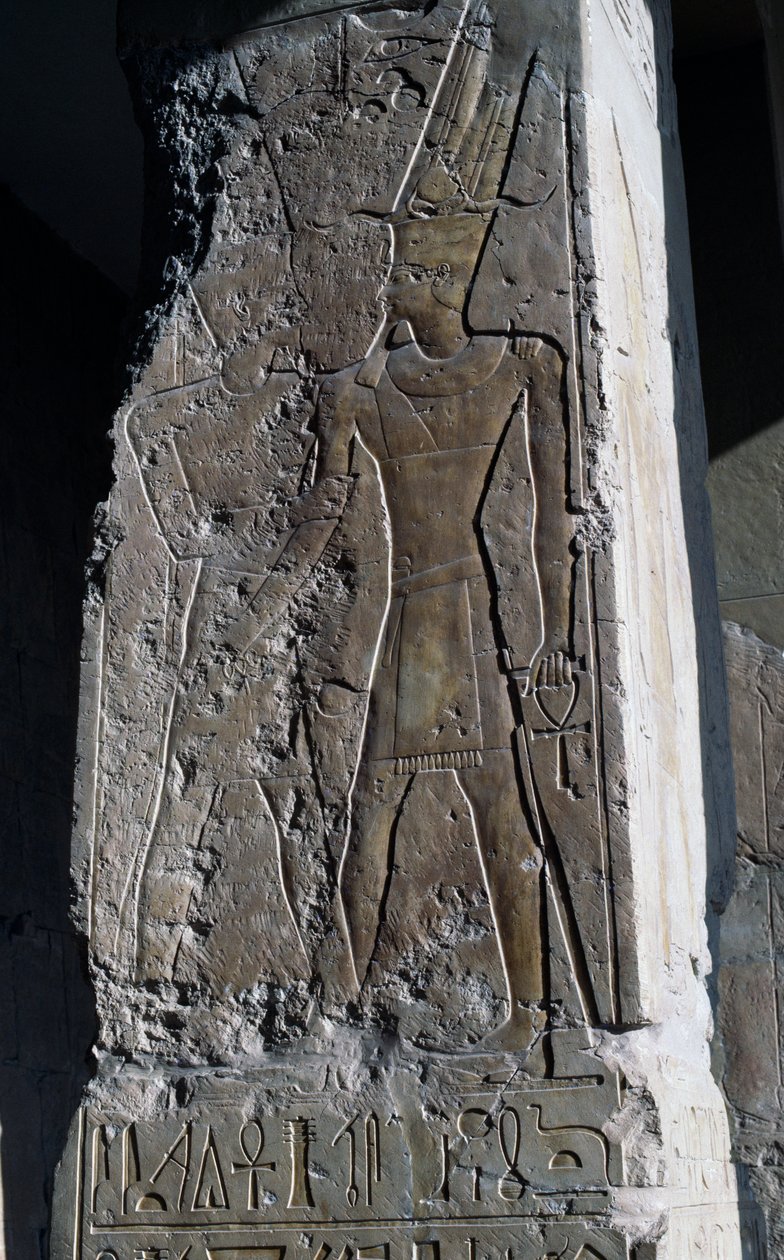 Bas-relief, Mortuary Temple of Queen Hatshepsut, Djeser-Djeseru (Holy of Holies), Deir el-Bahri, Luxor, Thebes by Egyptian 18th Dynasty