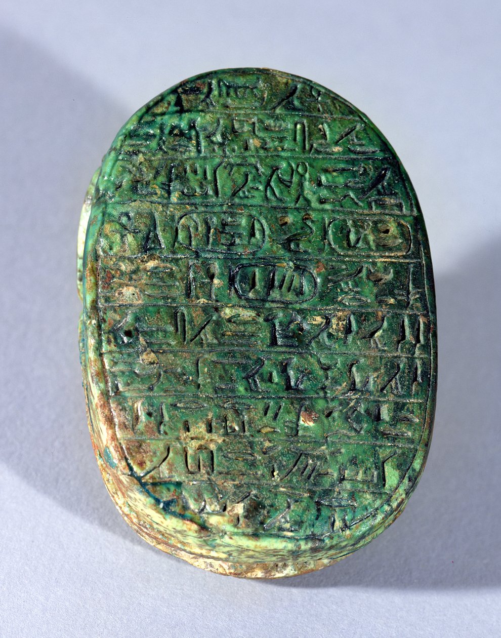 Base of a marriage scarab of Amenhotep III and Queen Tiye, New Kingdom, c.1391-1353 BC by Egyptian 18th Dynasty