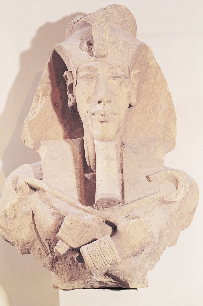 Bust of Amenophis IV (Akhenaten) from the Temple of Amun, Karnak, New Kingdom, c.1353-1337 BC by Egyptian 18th Dynasty