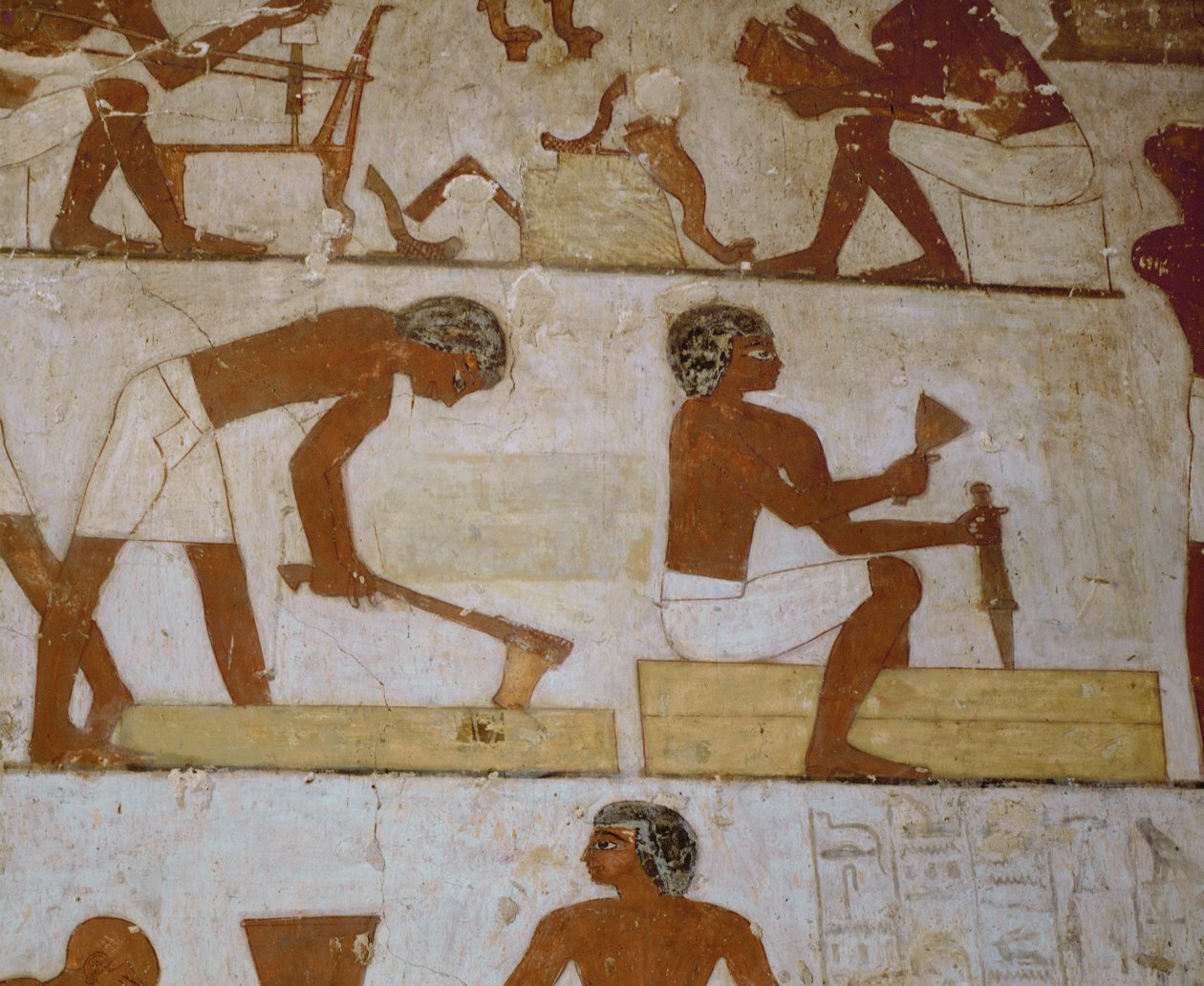 Carpenters Working with Their Tools by Egyptian 18th Dynasty