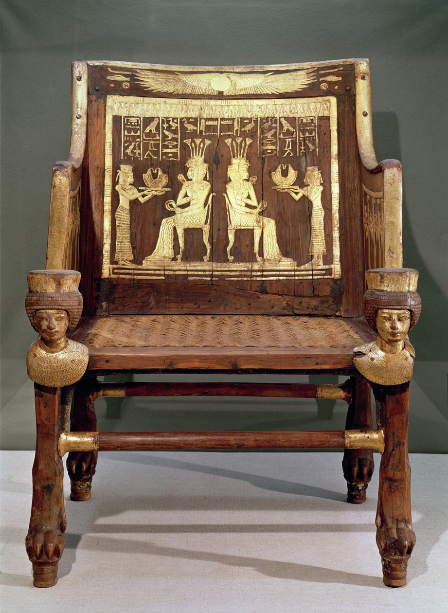 Chair belonging to Princess Satamun, daughter of Amenophis III, New Kingdom, c.1391-1353 BC by Egyptian 18th Dynasty