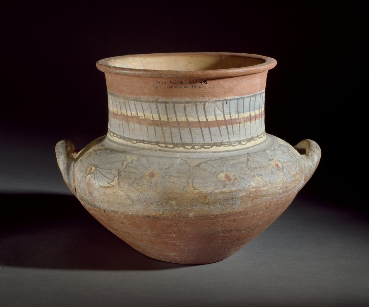 Decorated Jar with Lug Handles, Amarna, 14th century BC by Egyptian 18th Dynasty