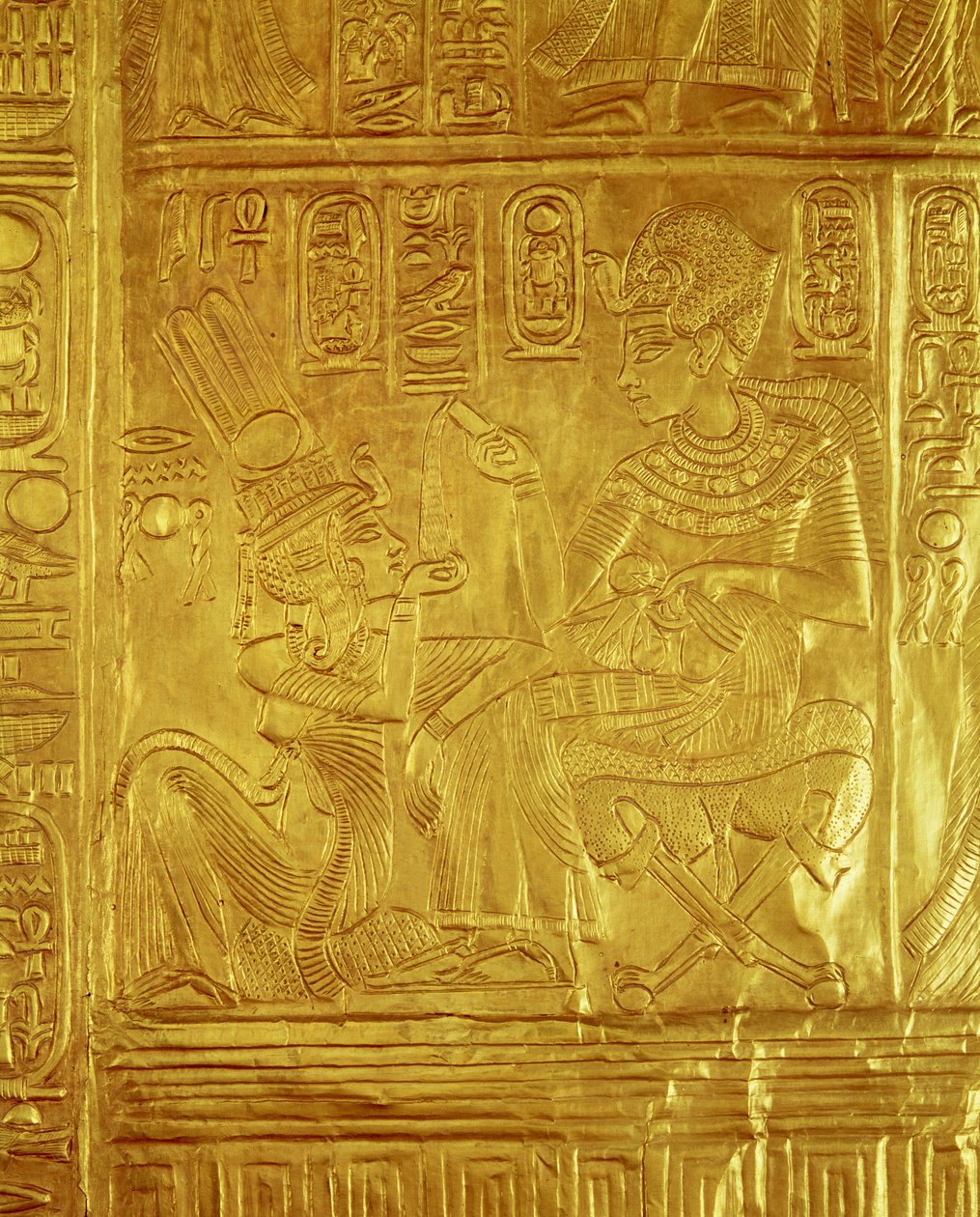 Detail from the Golden Shrine, from the Tomb of Tutankhamun, New Kingdom by Egyptian 18th Dynasty