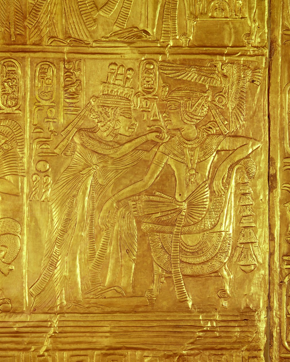 Detail from the Golden Shrine, from the Tomb of Tutankhamun, New Kingdom by Egyptian 18th Dynasty