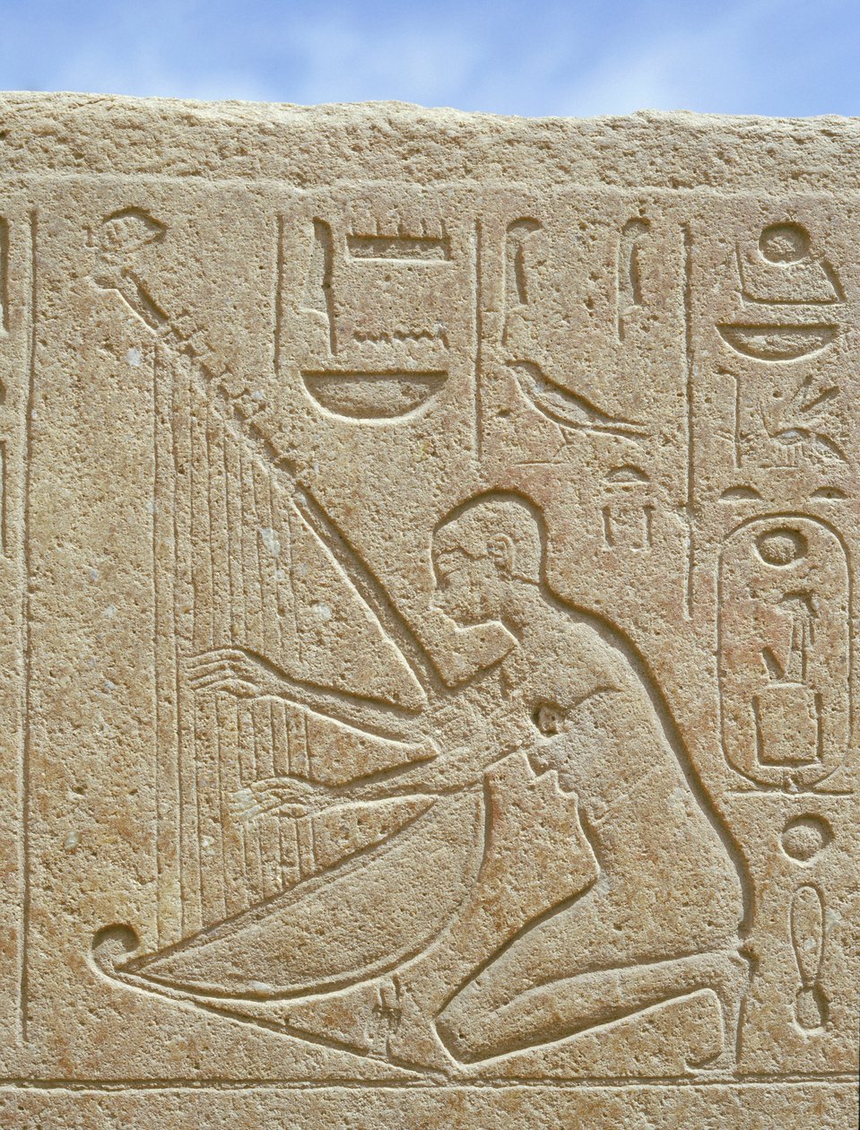 Detail of a Relief Depicting a Musician, Karnark by Egyptian 18th Dynasty