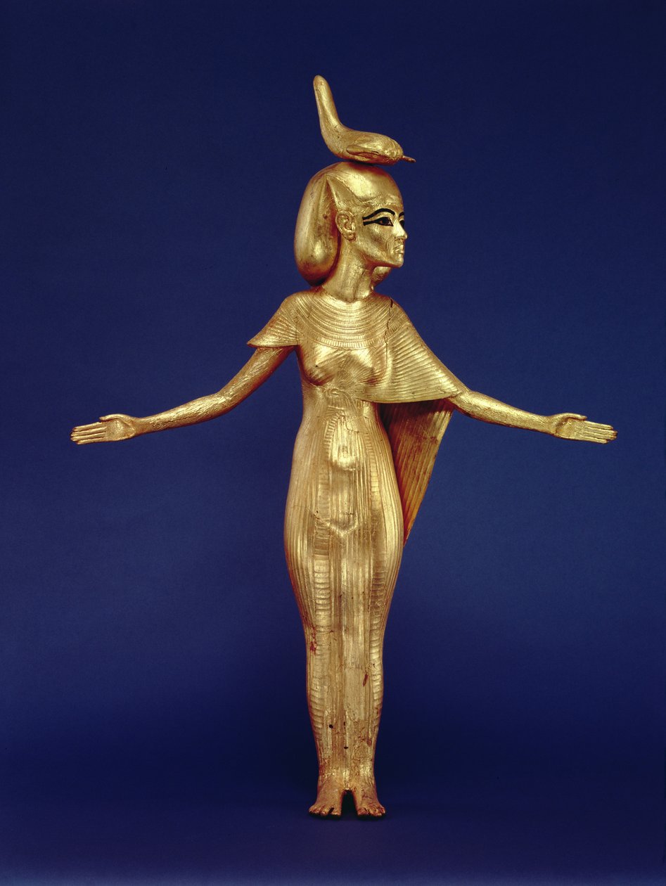 Goddess Selket from the Canopic Shrine, from the Tomb of Tutankhamun (c.1370-1352 BC) New Kingdom (detail) by Egyptian 18th Dynasty