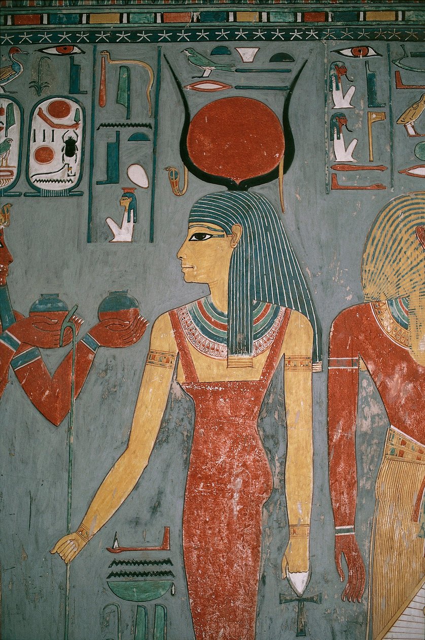Mural Painting Depicting Goddess Isis, Tomb of Horemheb, Valley of the Kings, Luxor, Egypt by Egyptian 18th Dynasty