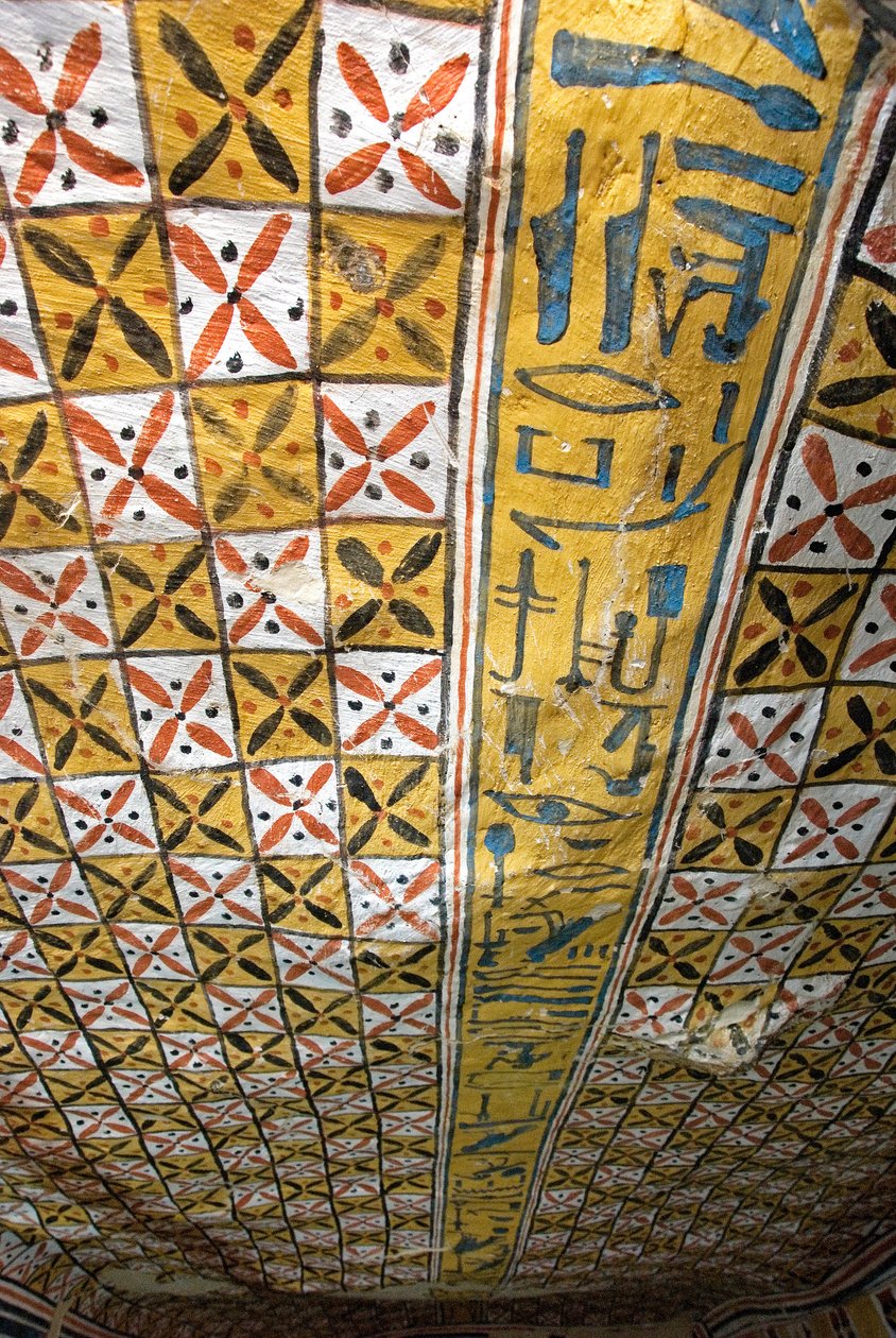 Egyptian Antiquity: Ceiling Decorated with Geometric Motifs, Tomb of Roy (TT255) by Egyptian 18th Dynasty