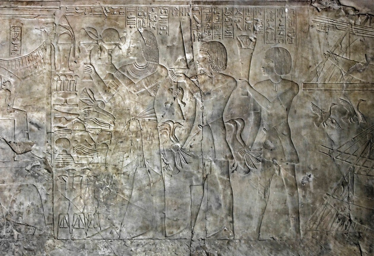 Egyptian antiquity: connects from the tomb of Kha em Het representing bearers of offerings by Egyptian 18th Dynasty