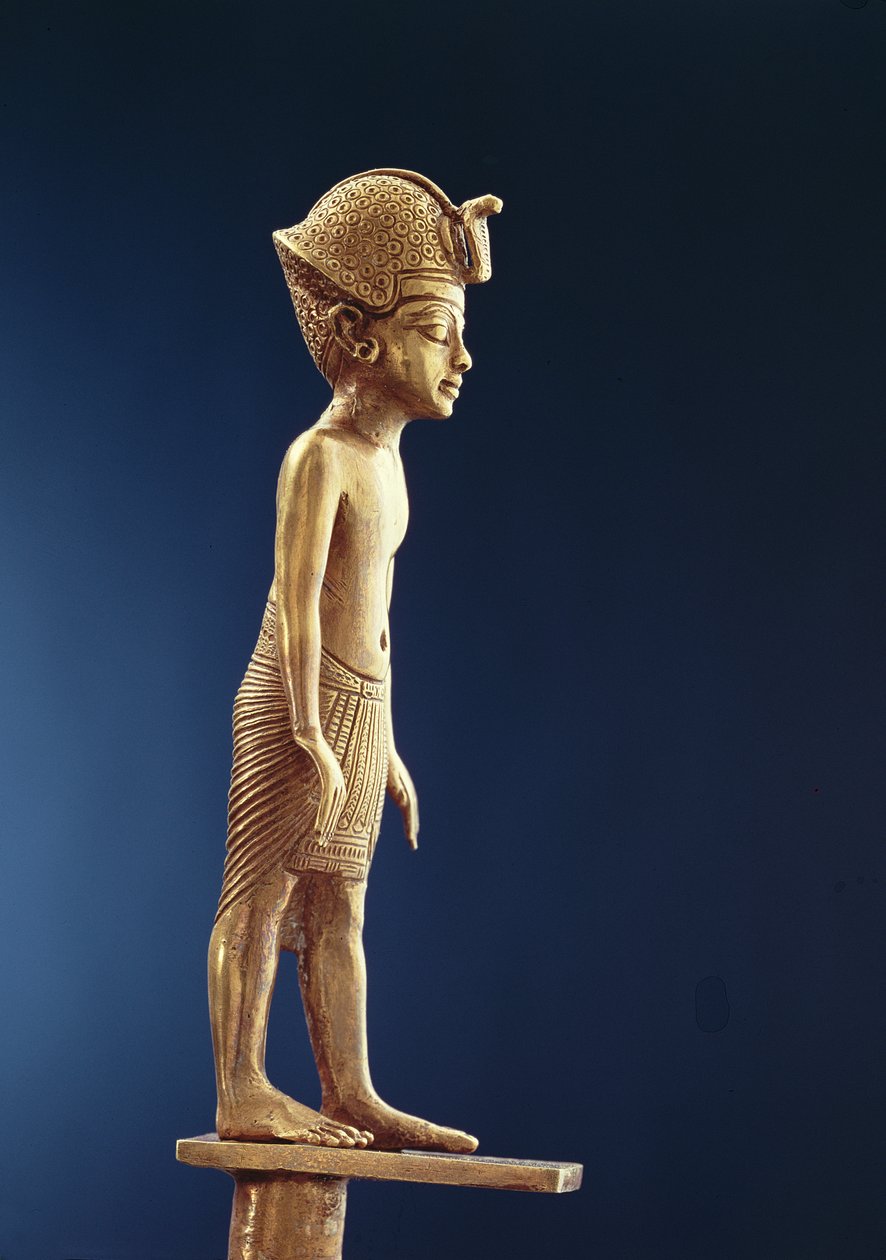 Figure of the king from a staff, from the Tomb of Tutankhamun, New Kingdom by Egyptian 18th Dynasty