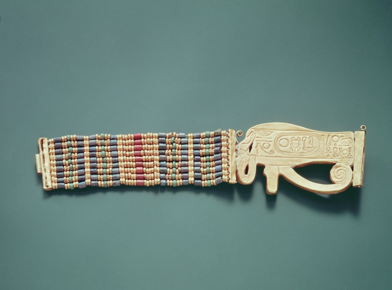 Flexible bead bracelet, from the Tomb of Tutankhamun, New Kingdom by Egyptian 18th Dynasty