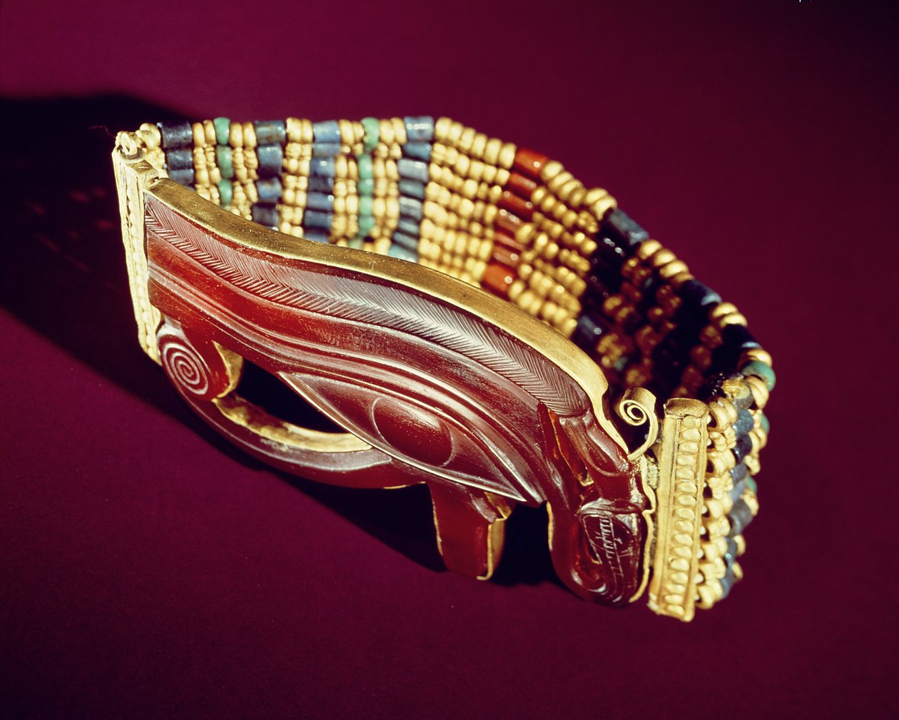 Flexible bead bracelet, from the Tomb of Tutankhamun, New Kingdom by Egyptian 18th Dynasty