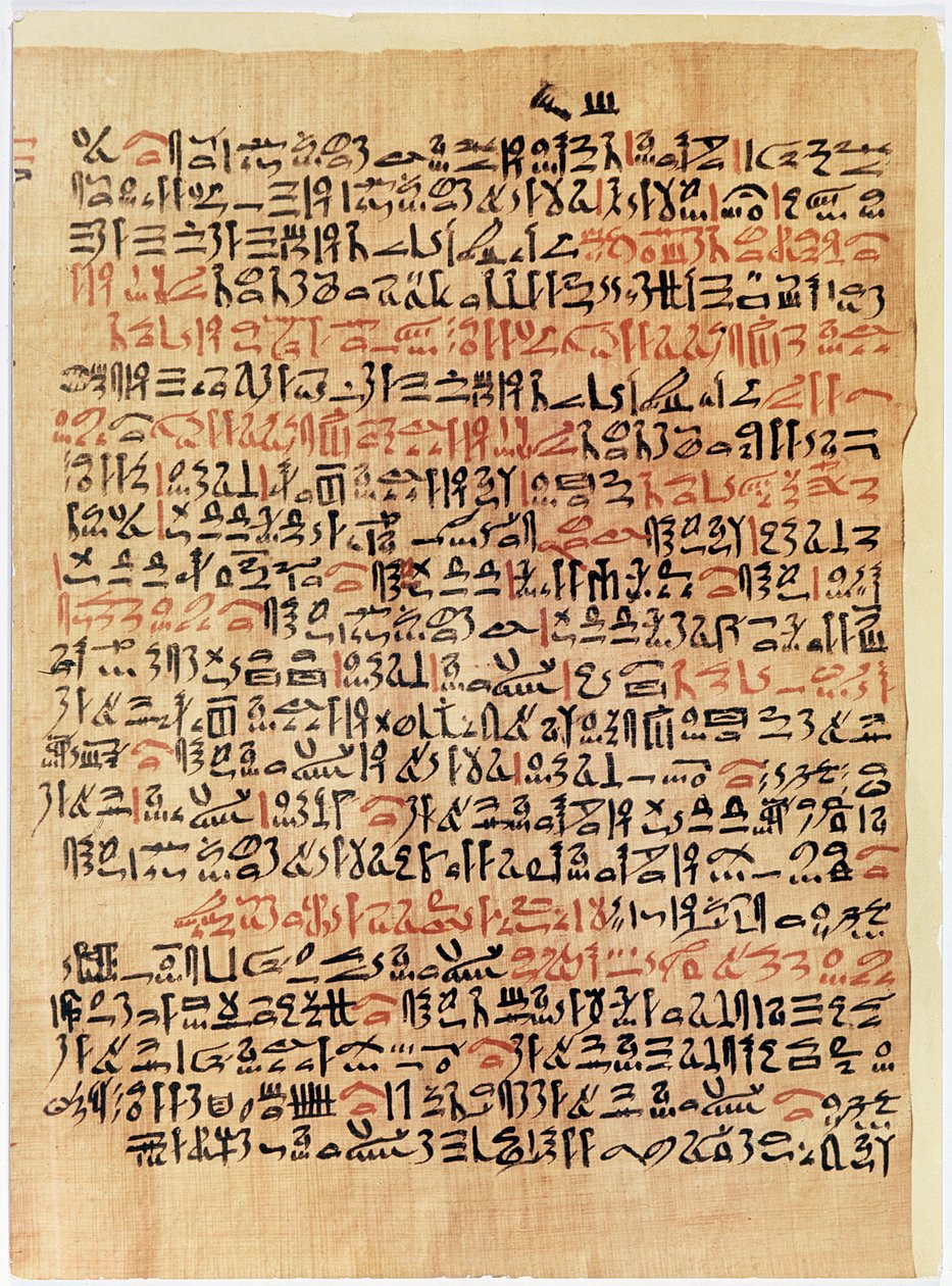 Fragment of the Ebers Papyrus, New Kingdom, c.1550 BC by Egyptian 18th Dynasty