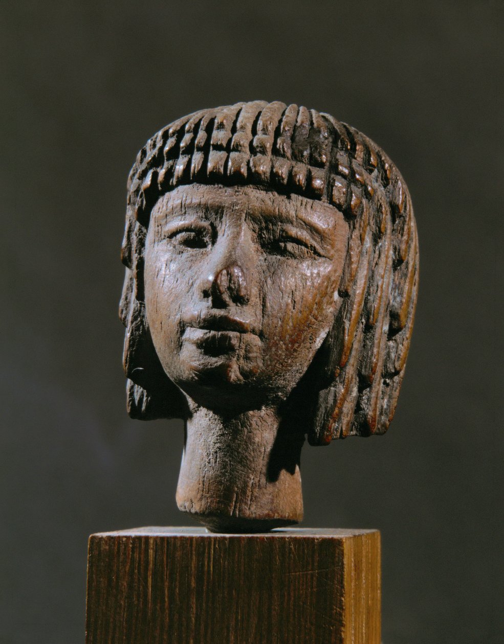 Head of a girl swimmer by Egyptian 18th Dynasty