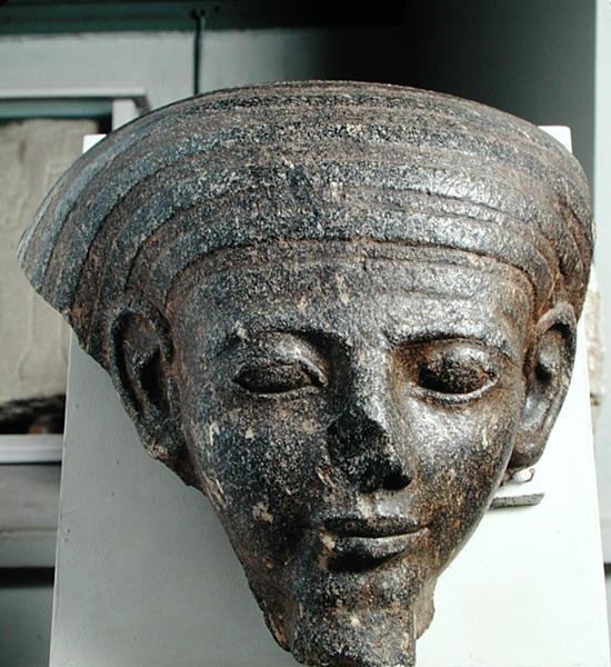 Head of a priest, from a sarcophagus, New Kingdom by Egyptian 18th Dynasty