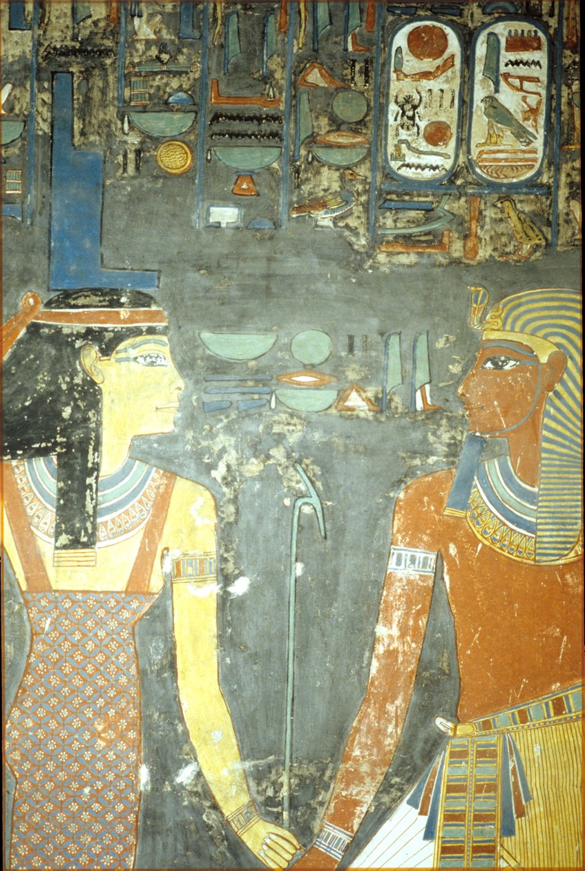 Horemheb and Isis, from the Tomb of Horemheb (c.1323-1295 BC) New Kingdom by Egyptian 18th Dynasty