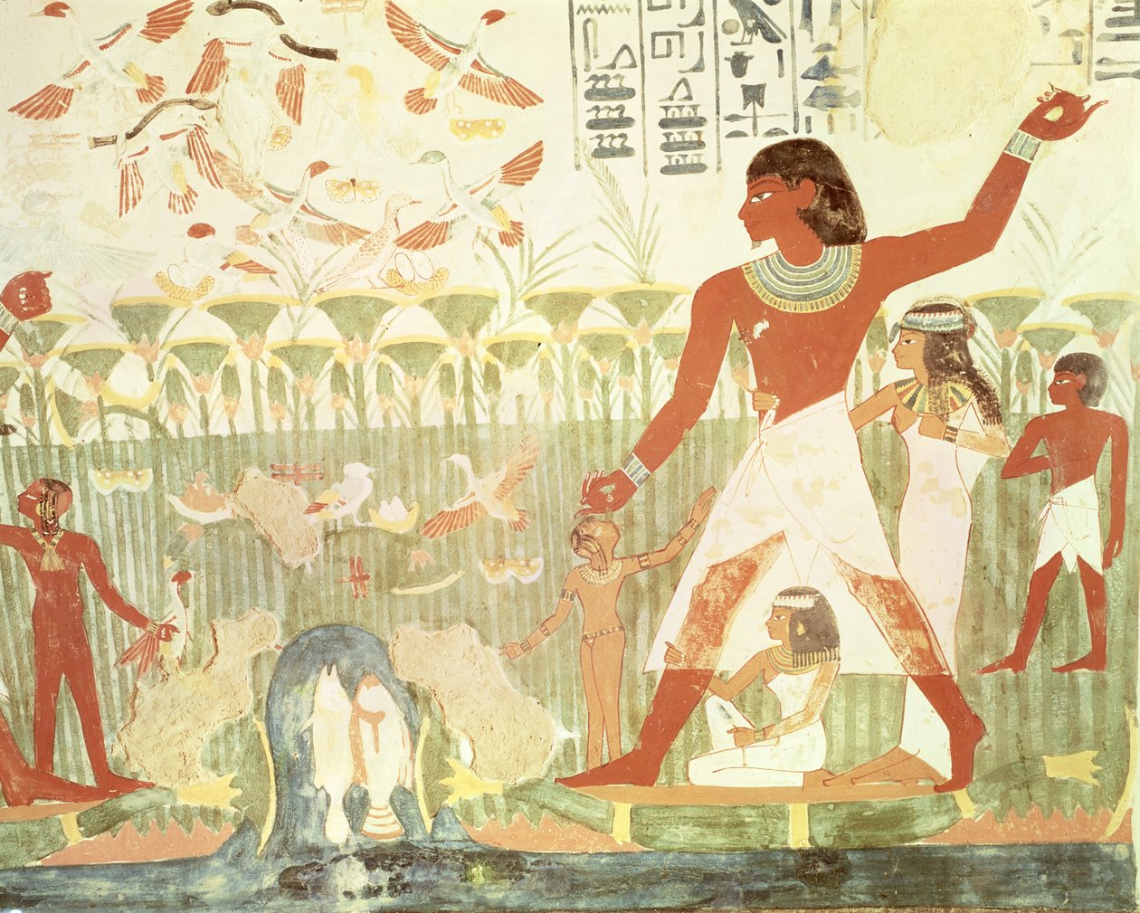 Hunting and Fishing, from the Tomb of Nakht, New Kingdom (wall painting)