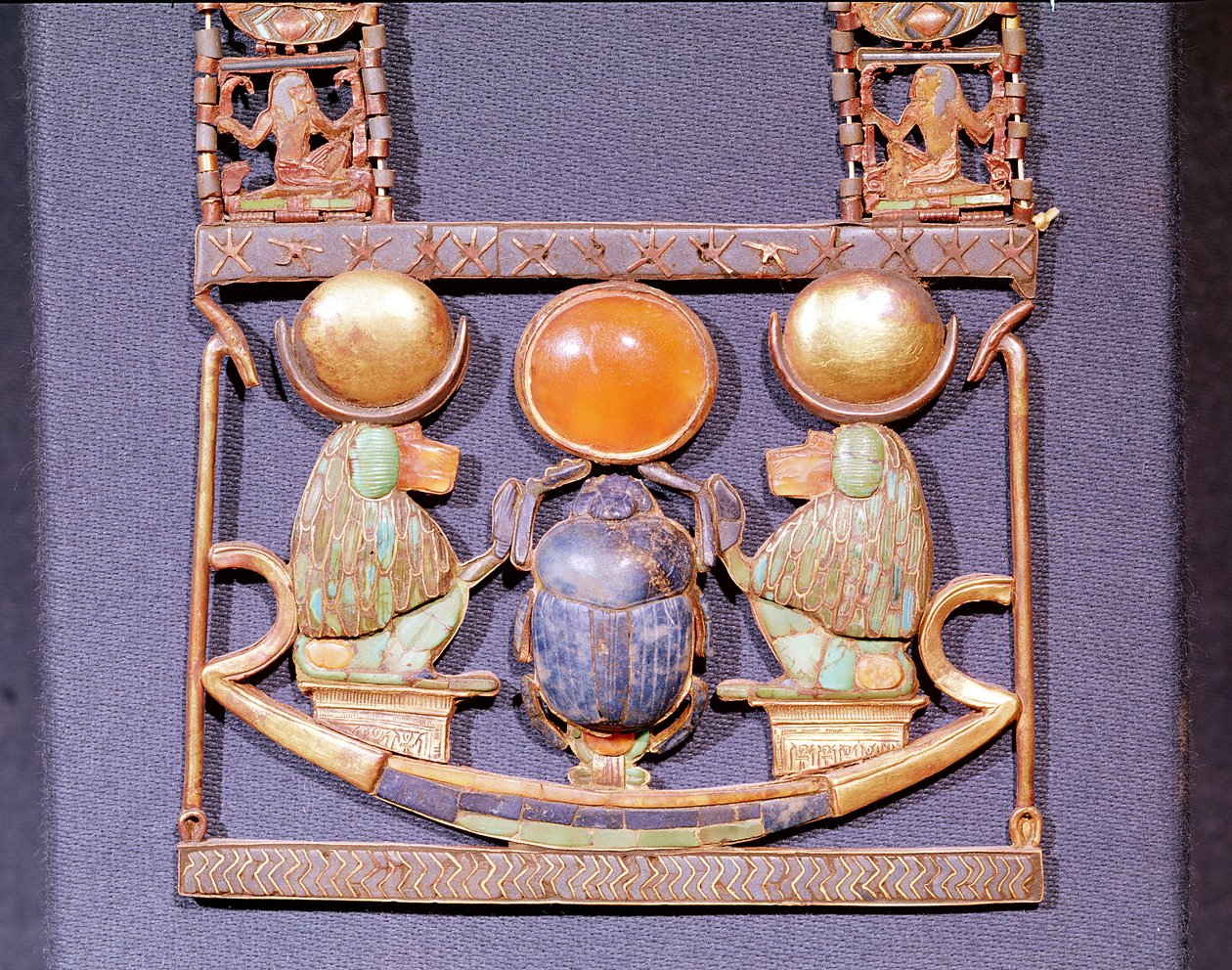 Necklace of the Rising Sun, from the tomb of Tutankhamun (c.1370-52 BC) New Kingdom (detail) by Egyptian 18th Dynasty