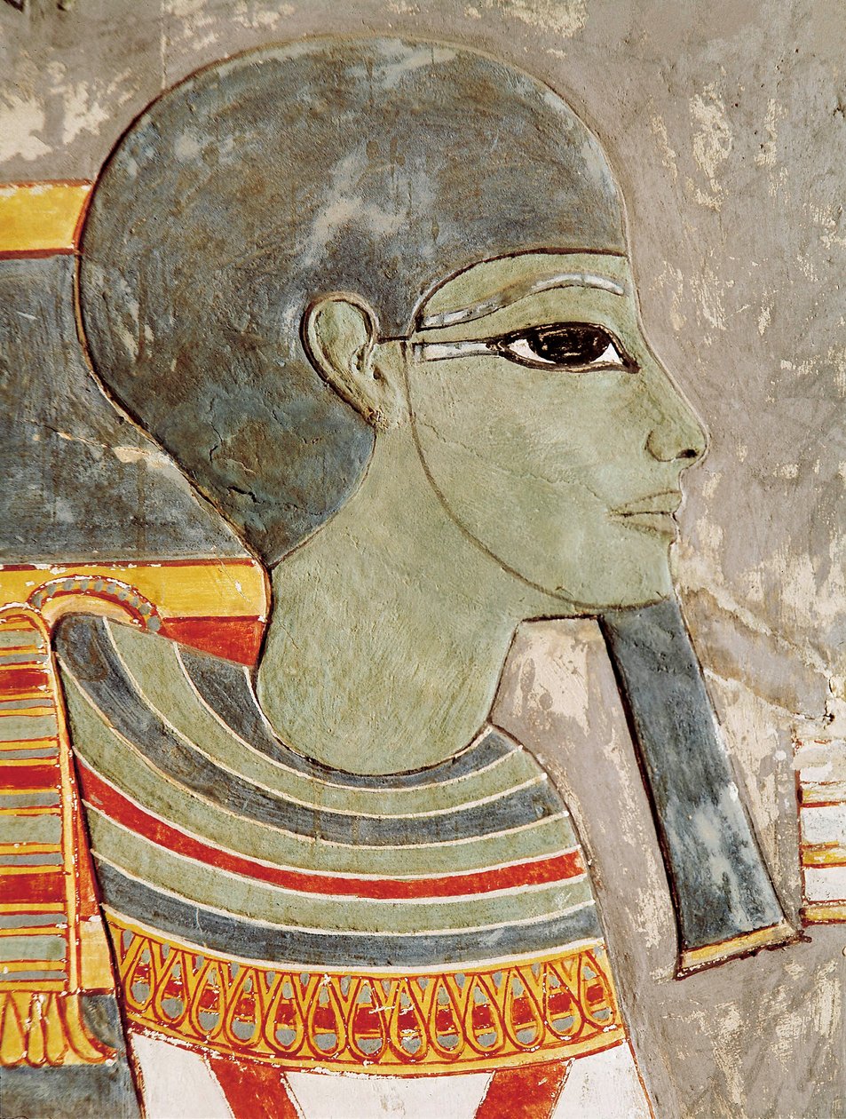 Painted Relief of God Ptah in the Valley of the Kings, from the Tomb of Horemheb by Egyptian 18th Dynasty
