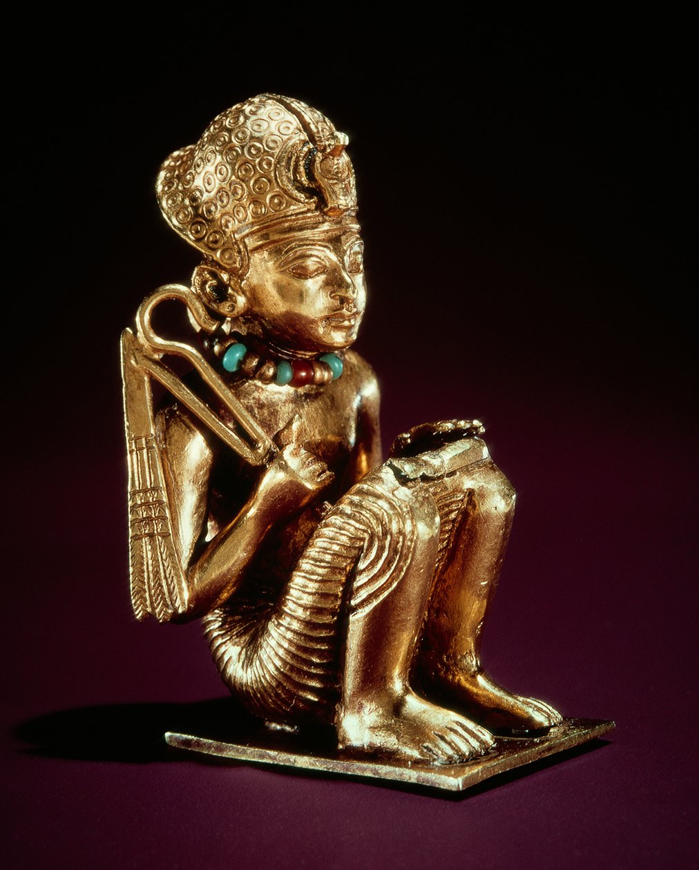 Pendant representing Amenophis III, from the tomb of Tutankhamun, New Kingdom by Egyptian 18th Dynasty
