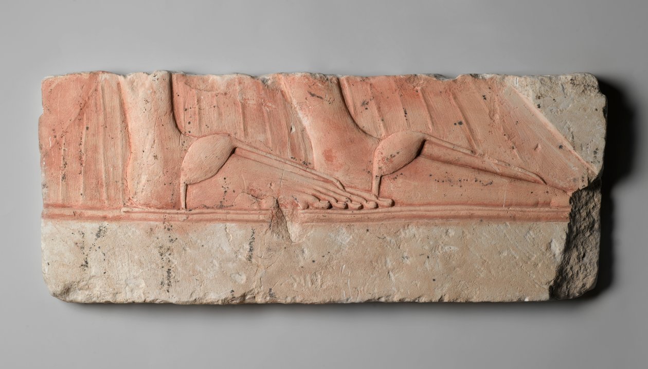 Relief Depicting the Sandaled Feet of Royal Women, from Tell el-Amarna, New Kingdom, c.1353-1332 BC by Egyptian 18th Dynasty