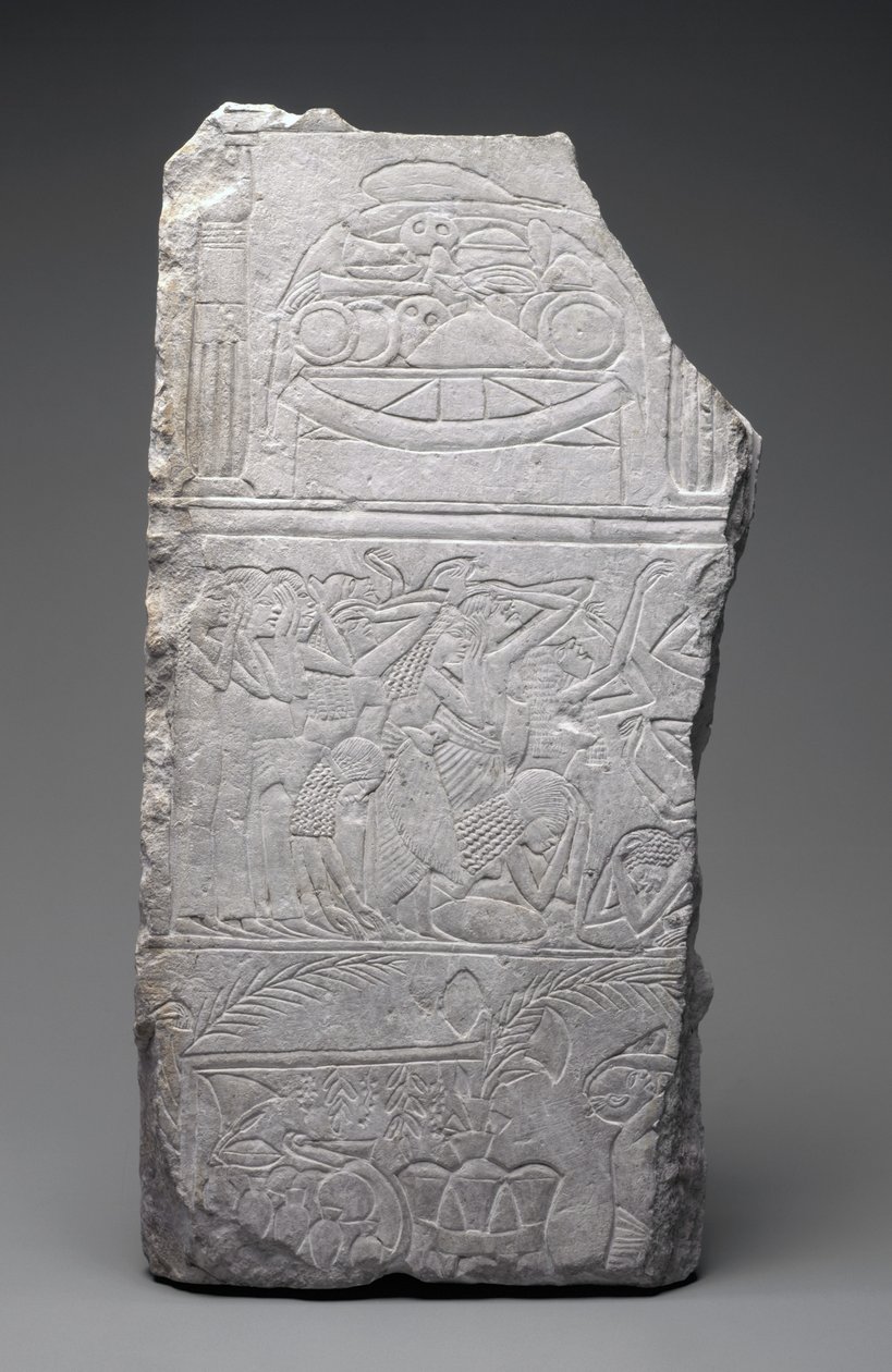 Relief of Mourners and Funeral Meats, New Kingdom, c.1340 BC by Egyptian 18th Dynasty
