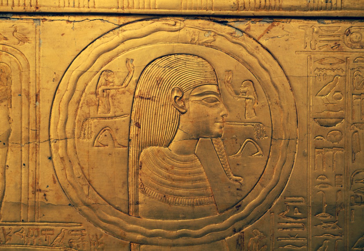 Relief on Left Outer Panel of Second Funeral Chapel, Treasury of Tutankhamun, Egypt, Egyptian Civilization, New Kingdom, Dynasty XVIII by Egyptian 18th Dynasty