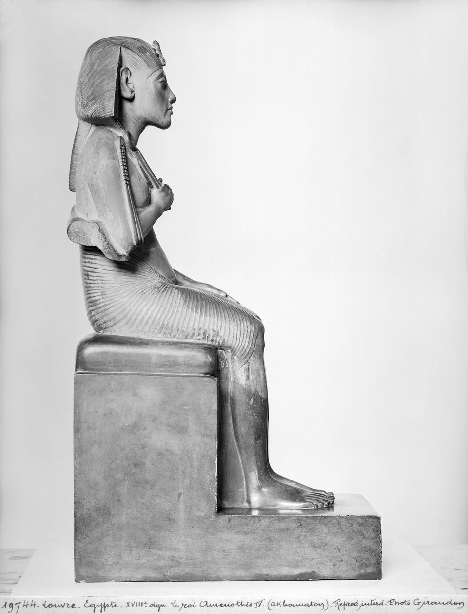Seated statue of Amenophis IV (Akhenaten), New Kingdom, c.1375-1354 BC by Egyptian 18th Dynasty