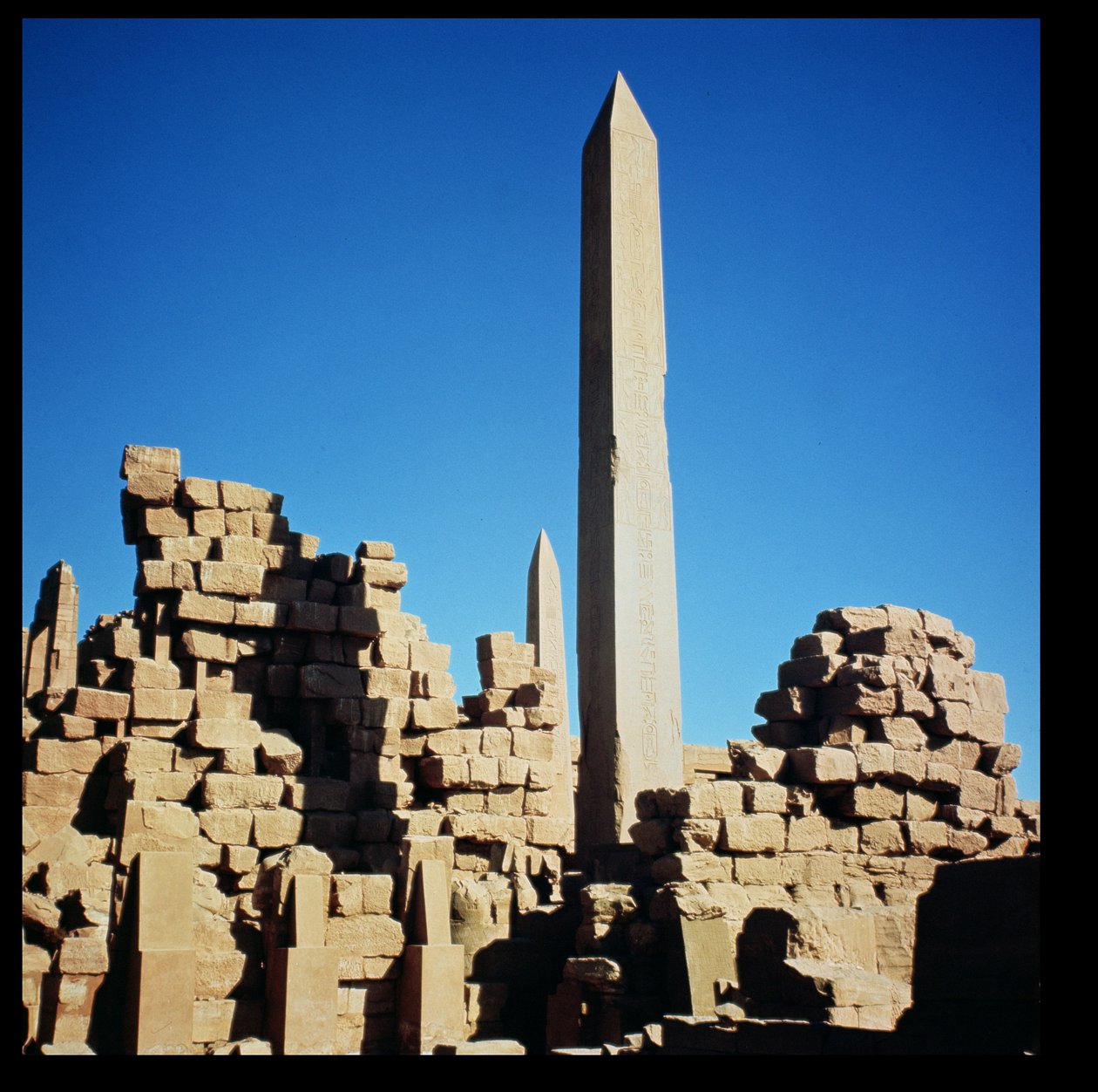The Obelisks of Tuthmosis I and Hatshepsut at the Great Temple of Amun, Karnak Temple, New Kingdom by Egyptian 18th Dynasty