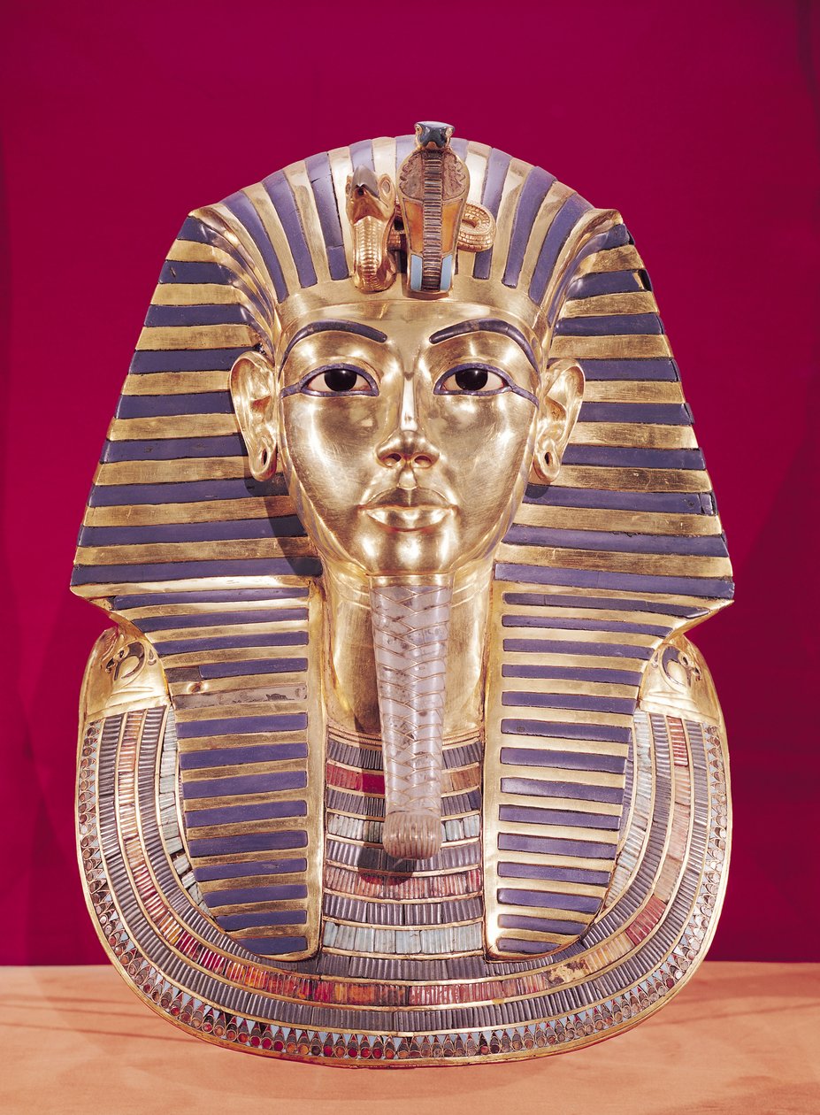 The funerary mask of Tutankhamun, c.1336-1327 BC, New Kingdom by Egyptian 18th Dynasty
