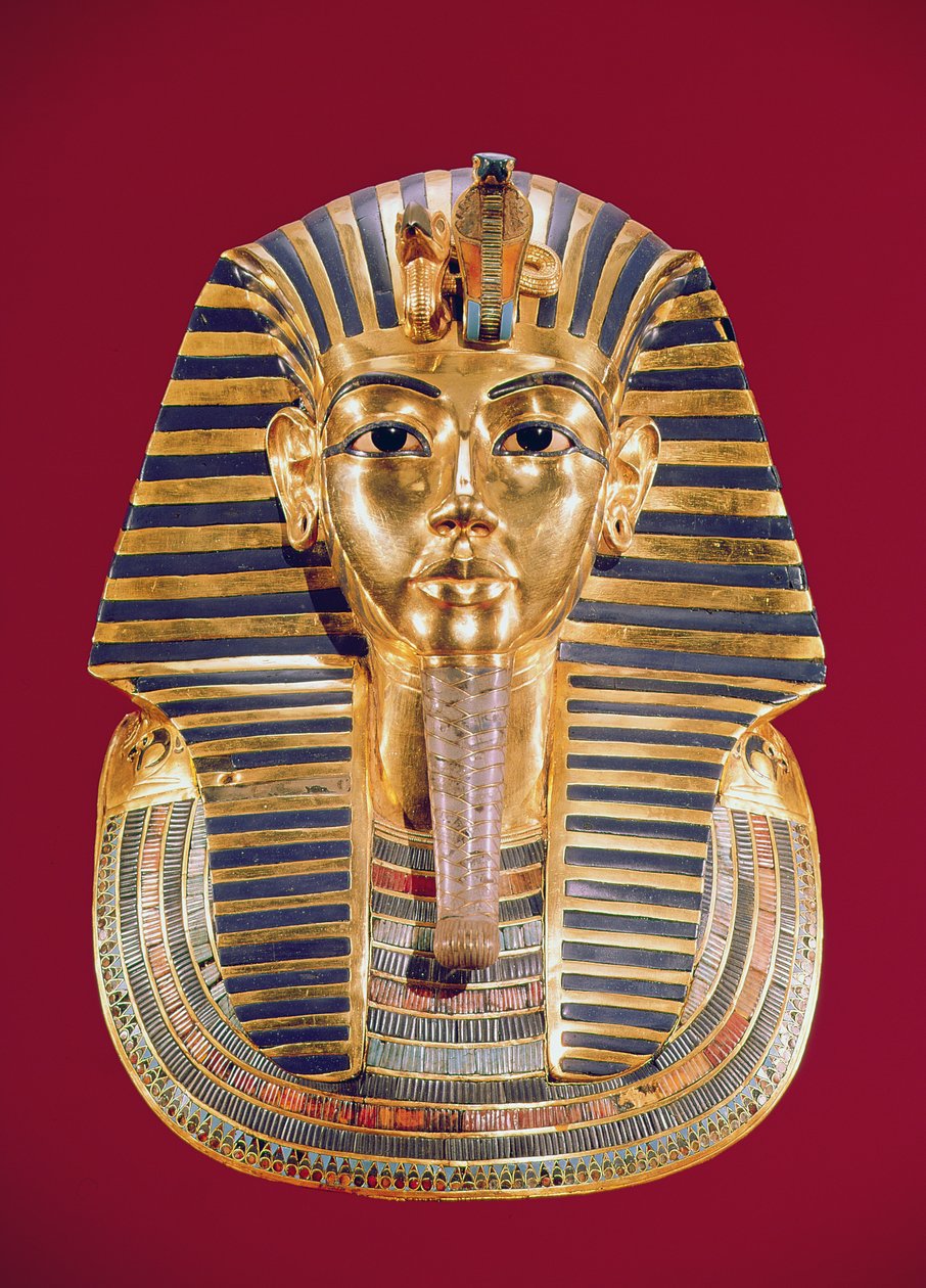 The funerary mask of Tutankhamun, c.1336-1327 BC, New Kingdom by Egyptian 18th Dynasty
