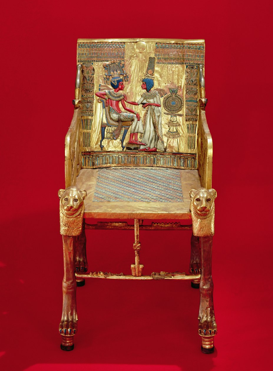 The throne, from the Tomb of Tutankhamun, New Kingdom by Egyptian 18th Dynasty