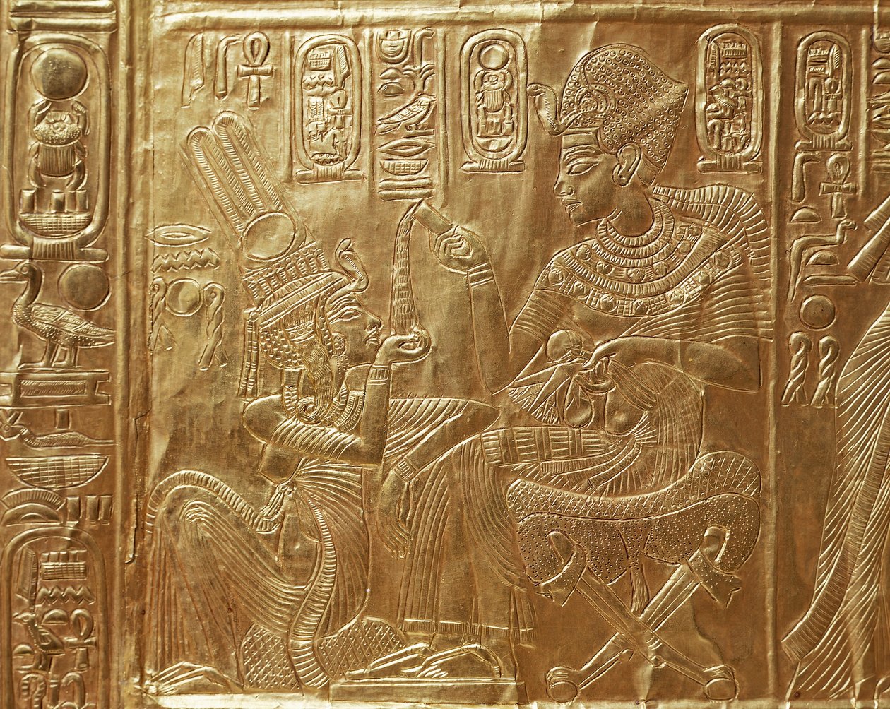 Tutankhamun and his wife (detail) by Egyptian 18th Dynasty