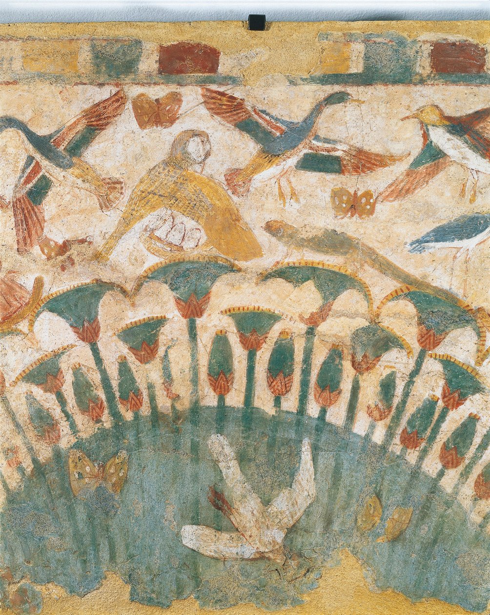 Wall painting depicting flora and fauna of marshes along the River Nile, (detail) by Egyptian 18th Dynasty