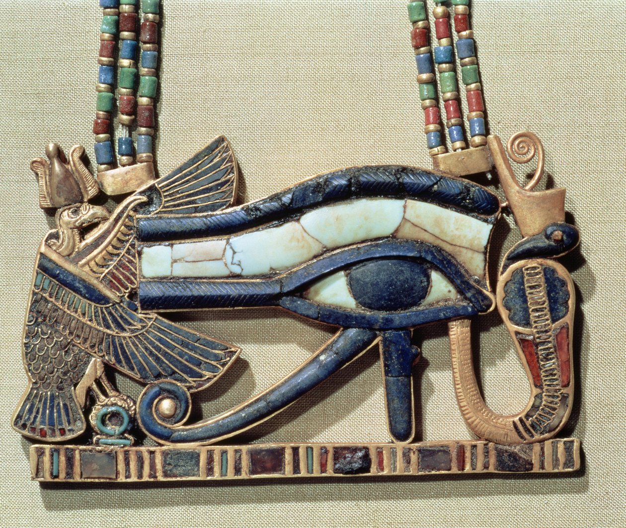Wedjet eye pectoral, from the tomb of Tutankhamun by Egyptian 18th Dynasty