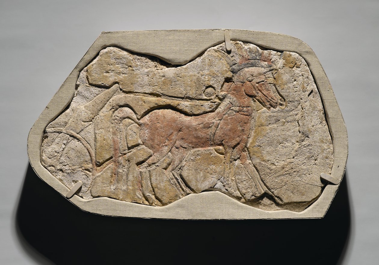 A Span of Two Horses Pulling a Chariot, from Tell el-Amarna, New Kingdom, c.1353-1336 BC by Egyptian 19th Dynasty