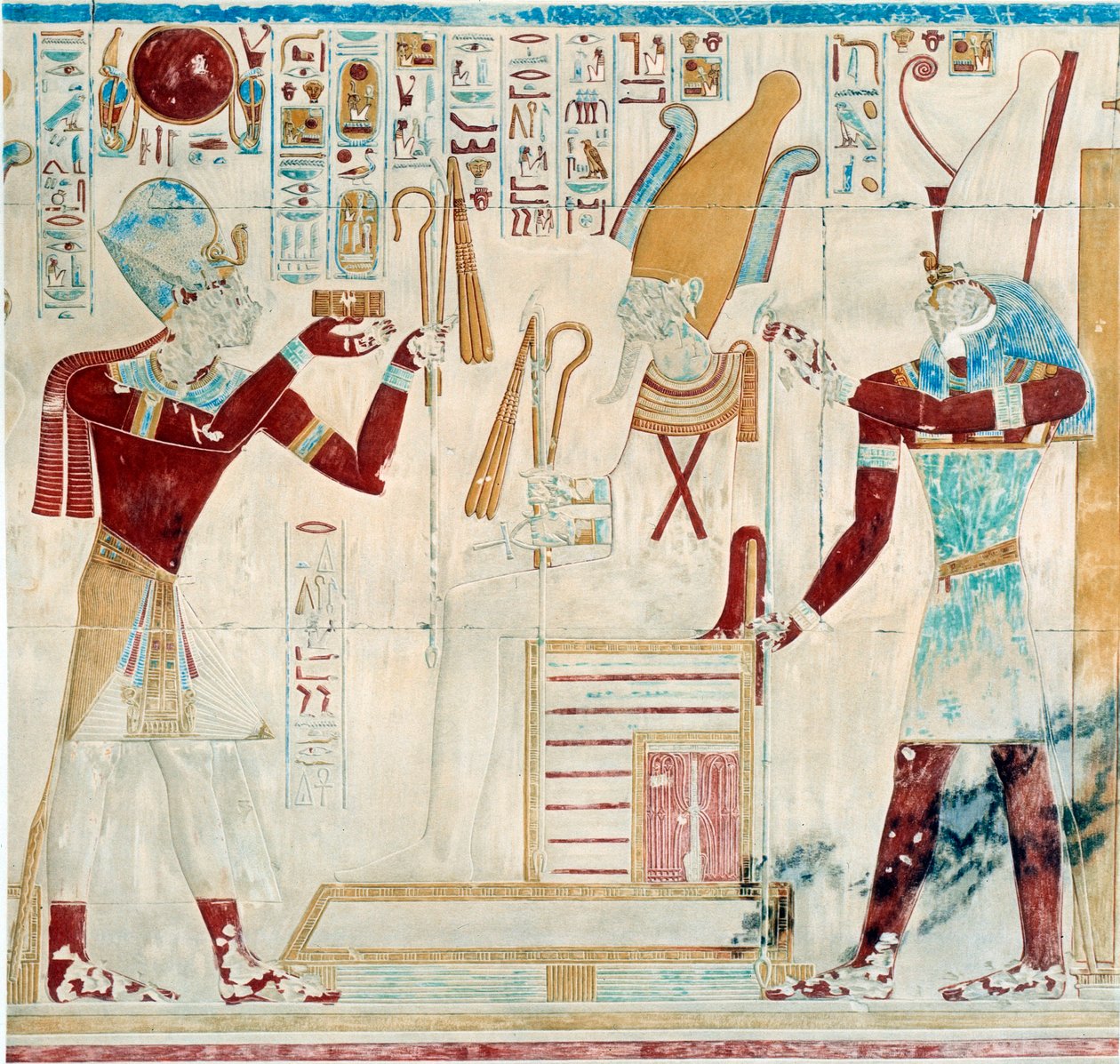 Art Egypt: Sethos Offers Ornaments to Osiris by Egyptian 19th Dynasty