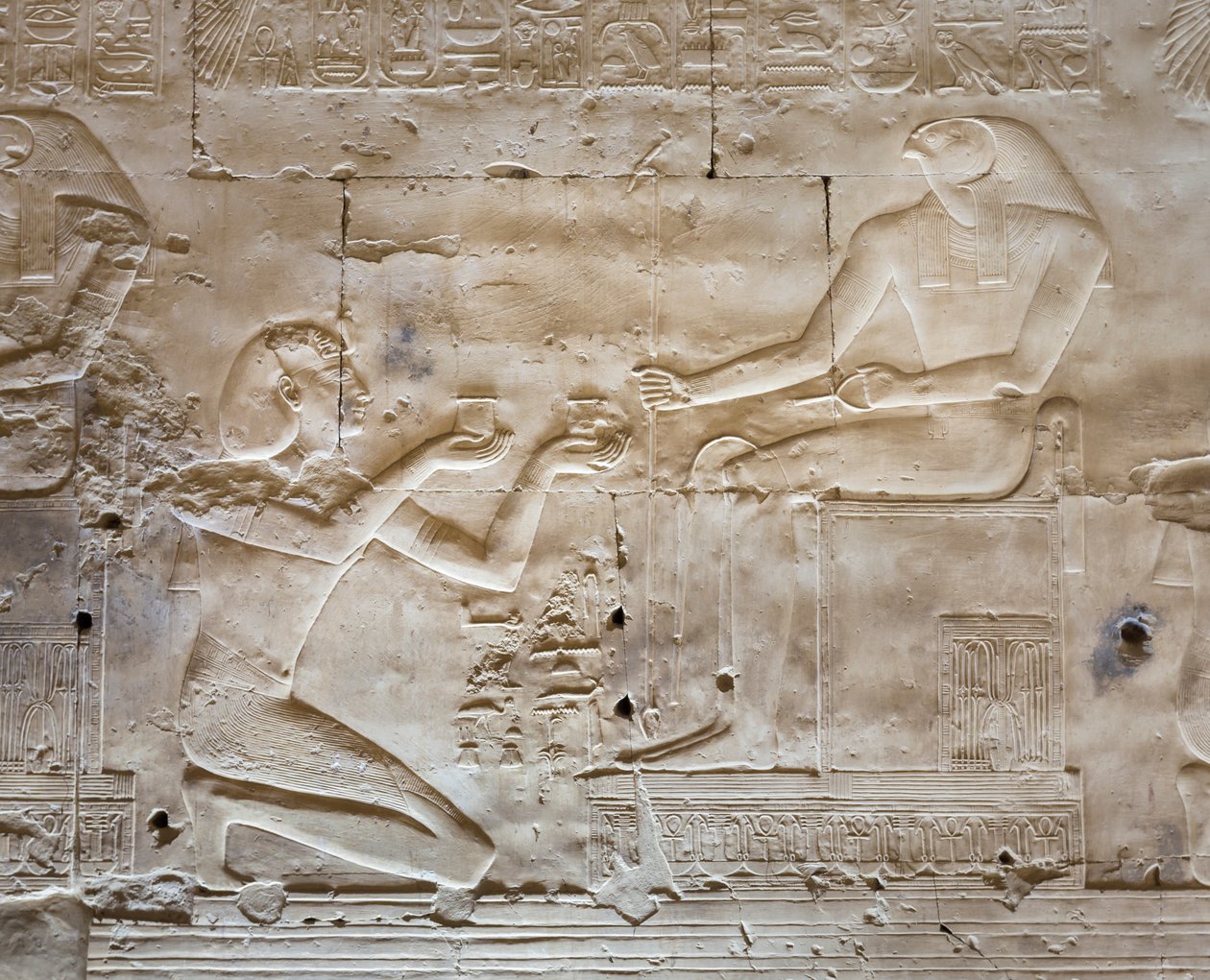 Bas-relief, Temple of Seti I, Abydos, Egypt by Egyptian 19th Dynasty