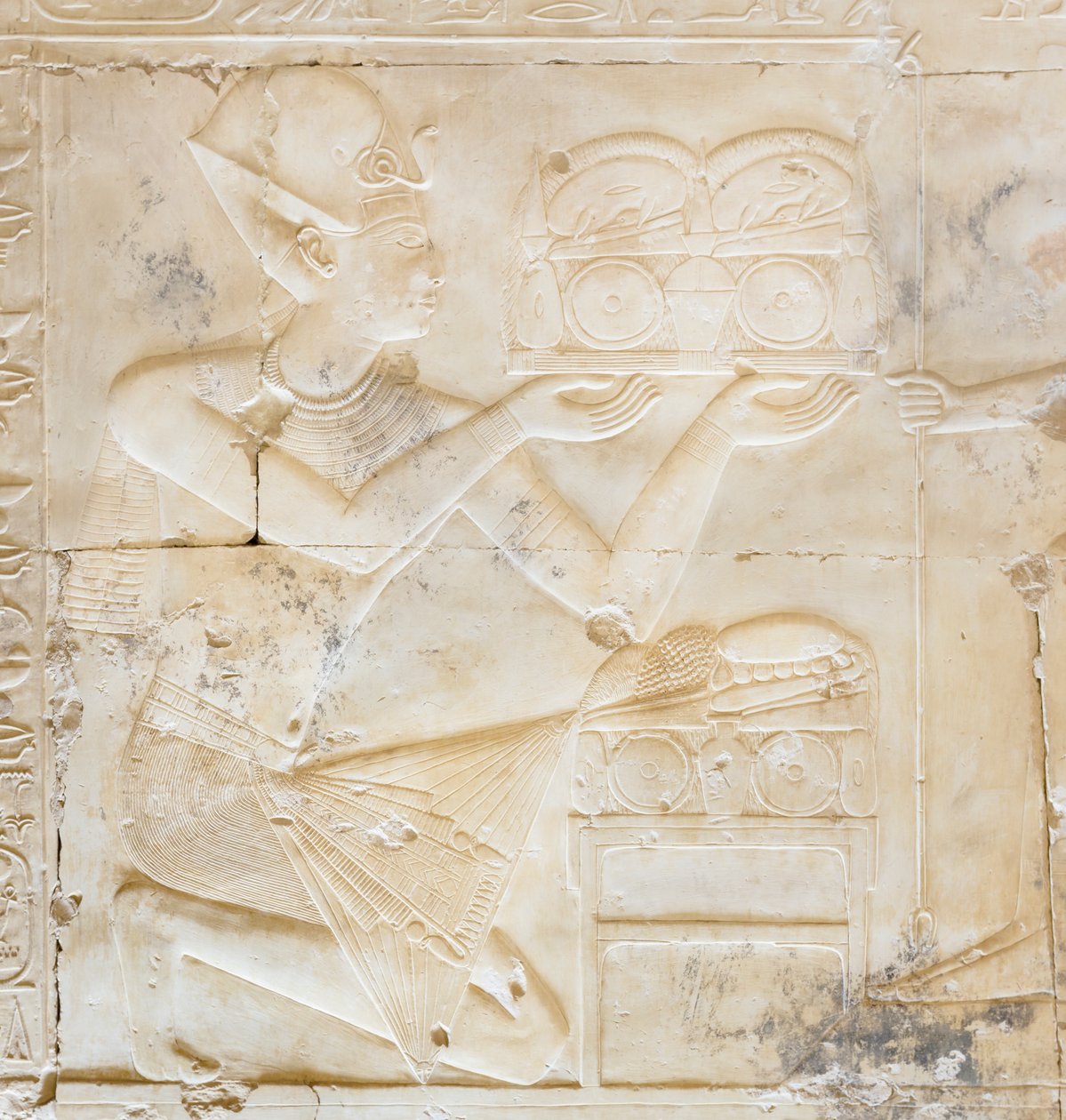 Bas-relief, Temple of Seti I, Abydos, Egypt by Egyptian 19th Dynasty