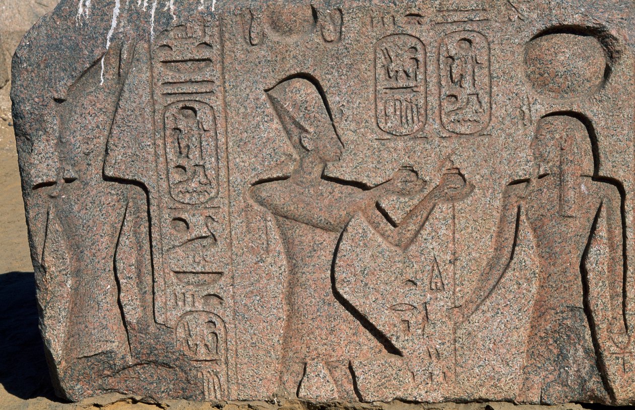 Block with Reliefs and Inscriptions of Rameses II, Great Temple of Amun, Tanis, New Kingdom, Dynasty XIX by Egyptian 19th Dynasty