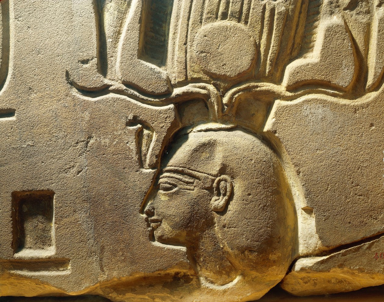 Fragment of relief depicting Ramses II and cartouches, Luxor, Ancient Thebes, Assasif Valley by Egyptian 19th Dynasty