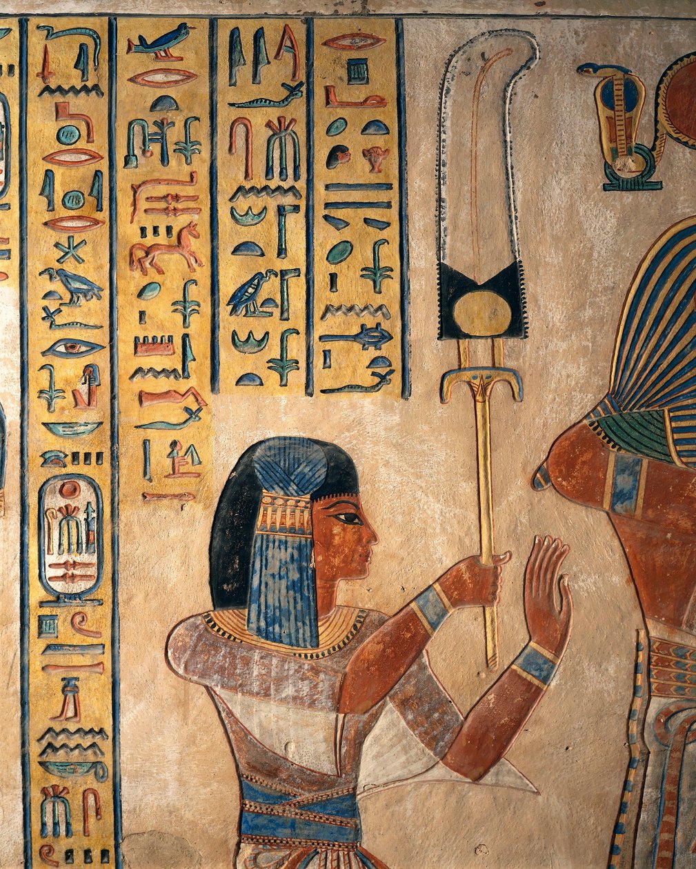 Tomb of Amon Khopechef, Son of Ramses II Holding Flabellum, Valley of Queens, Luxor, Ancient Thebes by Egyptian 19th Dynasty