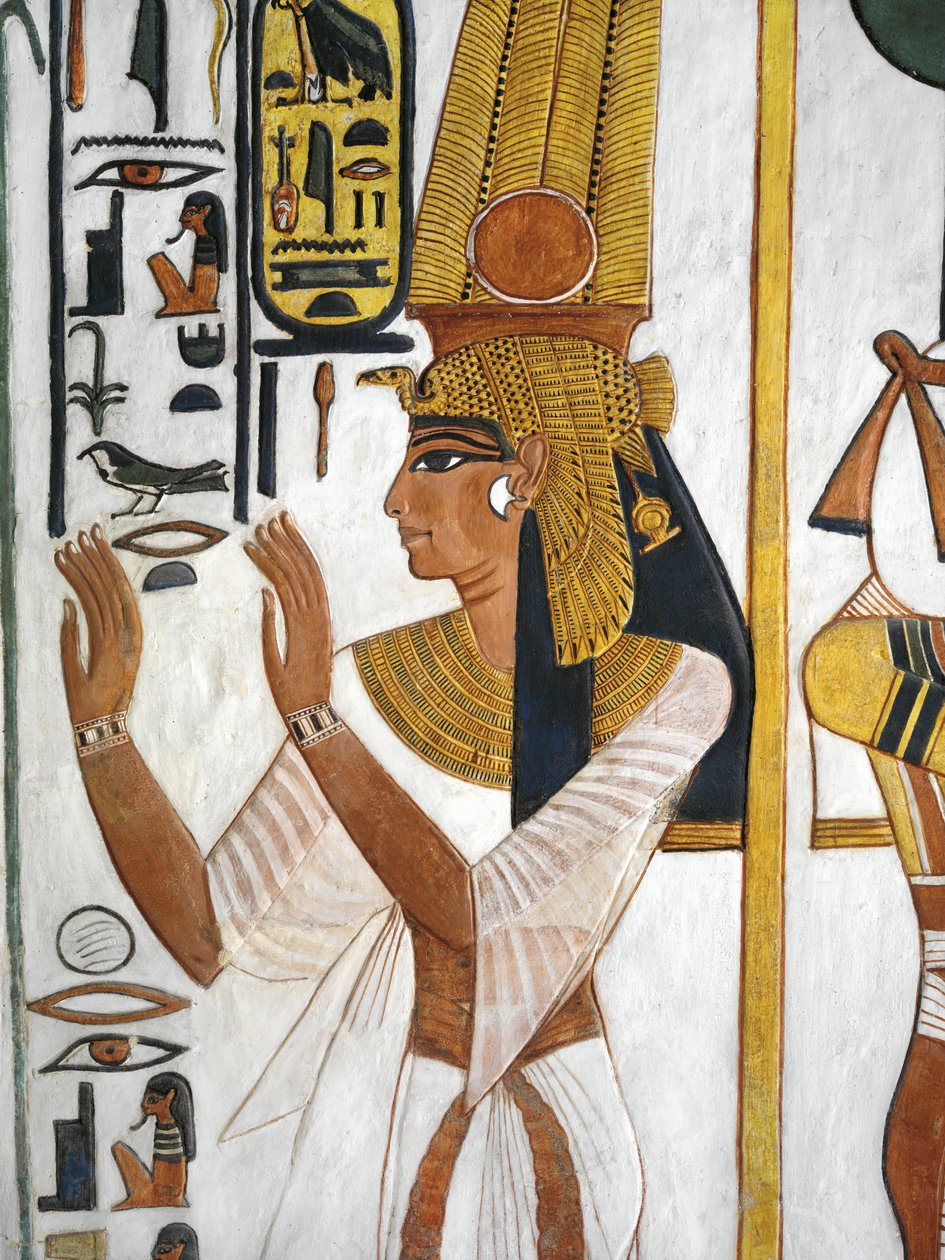 Tomb of Nefertari, Annex to Antechamber, Mural Paintings, Queen by Egyptian 19th Dynasty